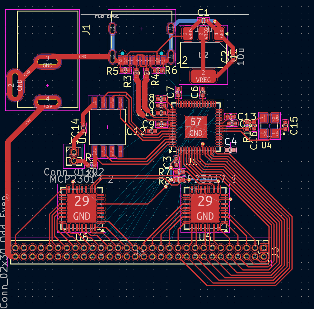 Start of routing the daughter board
