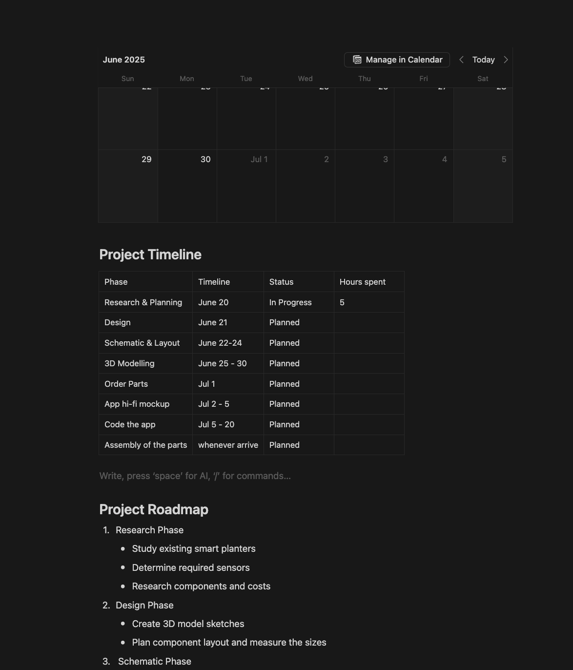 Roadmap