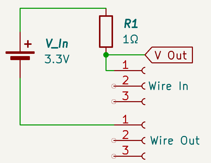 Image of voltage divider circuit with body wire