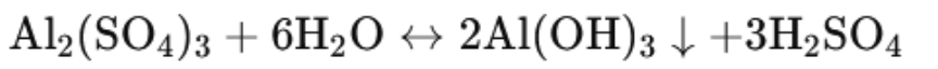 Equation 1 for the hydrolyzation of Alum