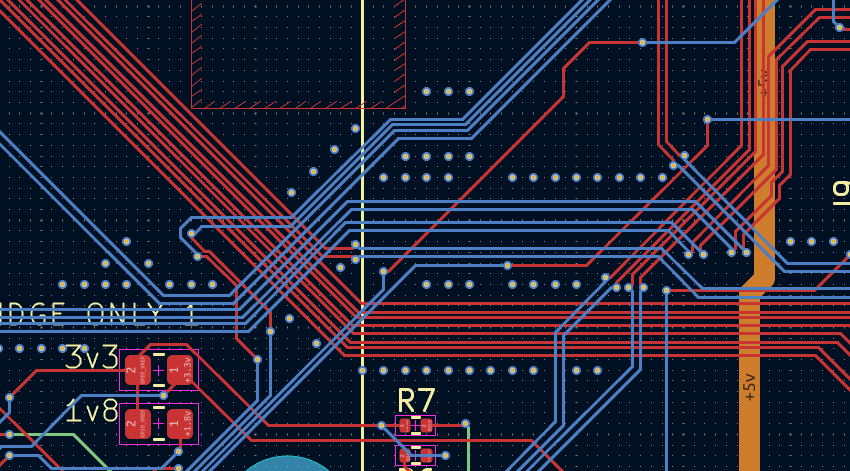 traces for ethernet and usb
