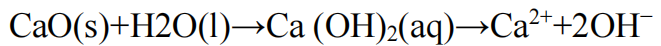 The hydration of calcium oxide reaction