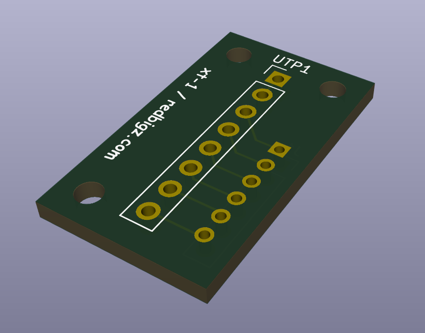 3d view of the male t-plug in kicad