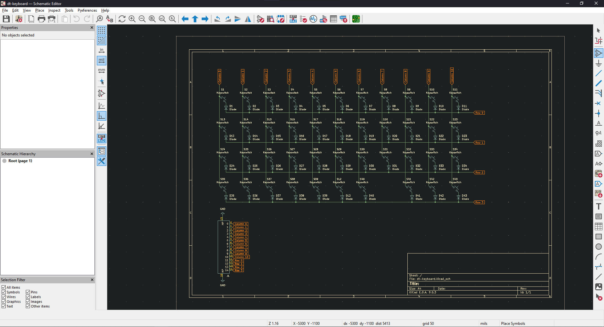 completed keyboard schematic
