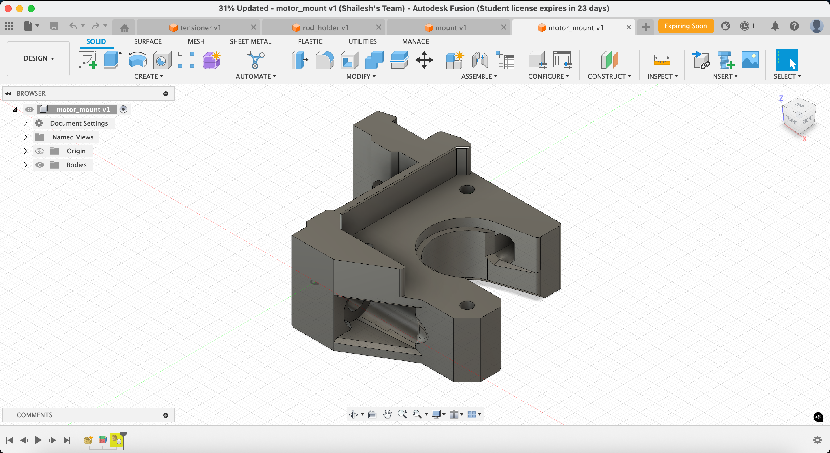 y-axis motor mount