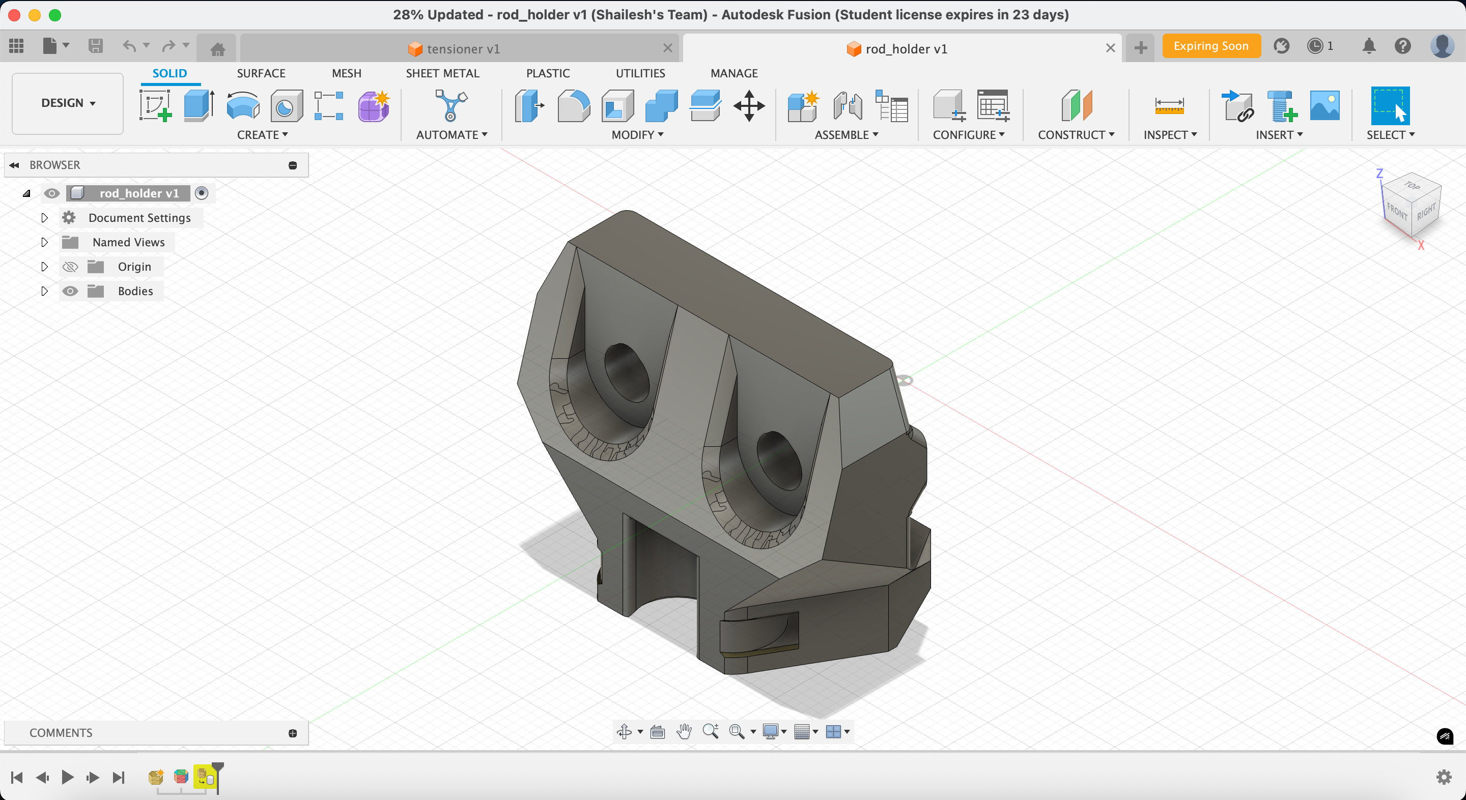 y-axis rod holder