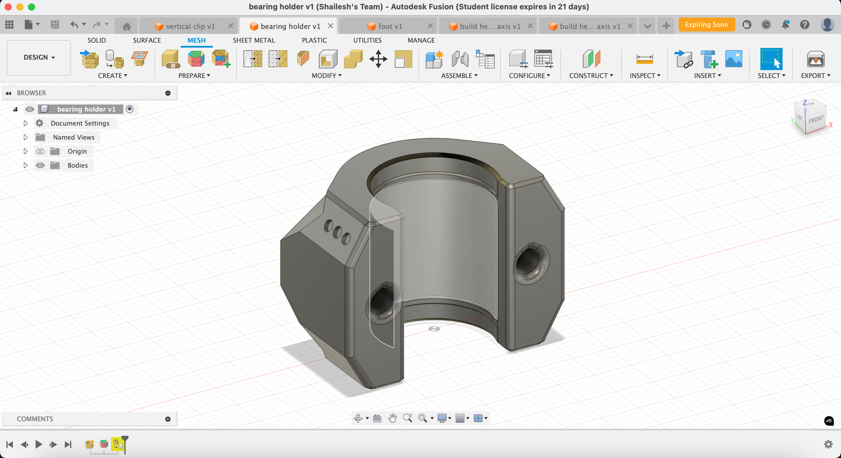 y-axis bearing holder